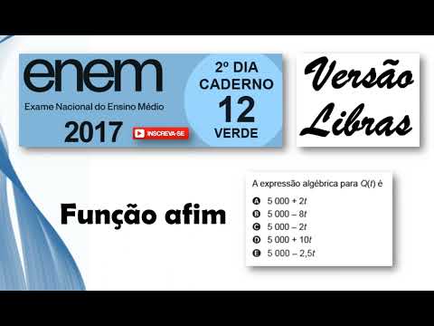 ENEM 2017 - Versão Libras - Função afim - Um reservatório de água com capacidade para