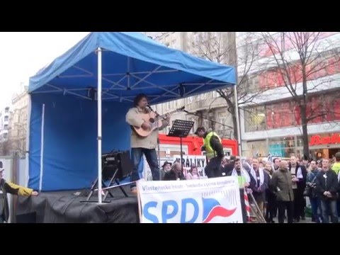 Demonstrace SPD 6.2.2016 na Můstku - Pepa Nos