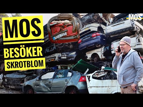 Historier och bilar på Skrotblom. Bilpressen visar sin kraft!