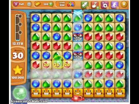 Diamond digger saga level 334 1 stars with free 2 moves