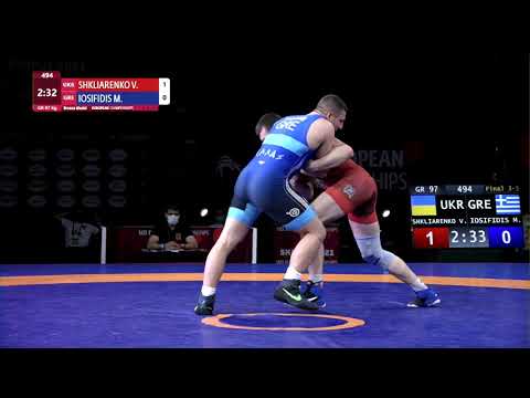 BRONZE GR - 97 kg: V. SHKLIARENKO (UKR) v. M. IOSIFIDIS (GRE)