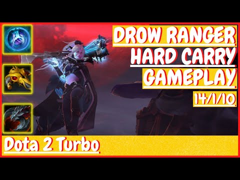 Drow Ranger 14/1/10 ARCANA [HARD CARRY] [Gameplay DOTA 2 Turbo] 7.31