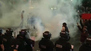 Raw: Police Fire Tear Gas at Charlotte Protests