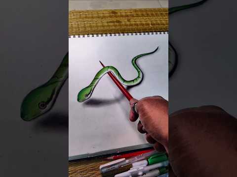 how to draw a realistic snake how to draw a snake easy and 3D sanke 🐍🐍