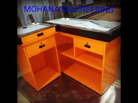 Top ss rectangular ms cash counter, for supermarket