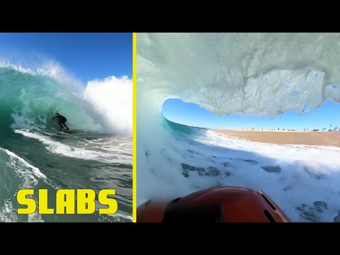 Dry Shorebreak at Newport Wedge & PUMPING Mexico RAW: Kris Espinoza #asmr #waves #bodyboarding #surf