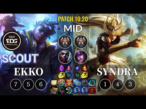 EDG Scout Ekko vs Syndra Mid - KR Patch 10.20
