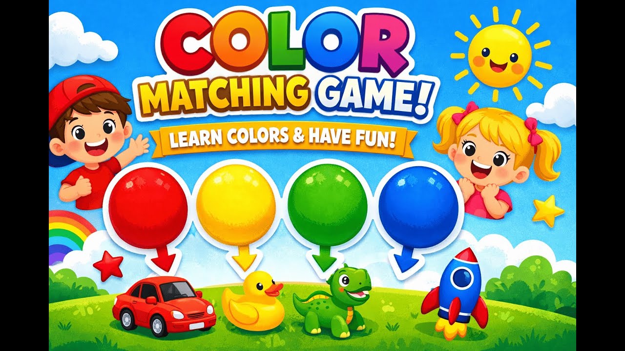 Color Matching Game for Kids | Learn Colors with Fun Objects | Preschool Learning Video