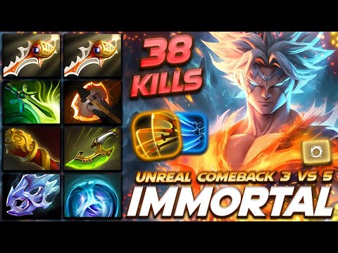 Juggernaut Immortal Comeback 3 vs 5 - 38 FRAGS - Dota 2 Pro Gameplay [Watch & Learn]