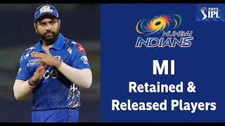 IP 2023 - MI | Mumbai Indians Retained & Released Players before Mini Auction