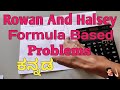 Halsey And Rowan Plan Formula Calculation Kannada