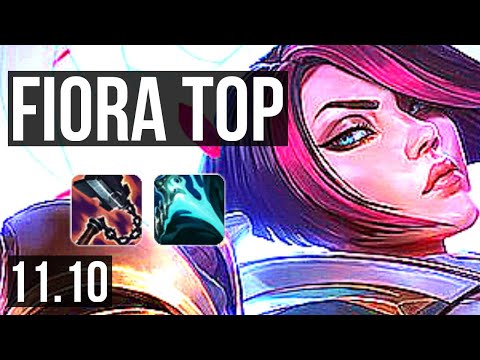 FIORA vs KENNEN (TOP) | 8 solo kills, 600+ games, 1.1M mastery, 11/3/6 | KR Diamond | v11.10