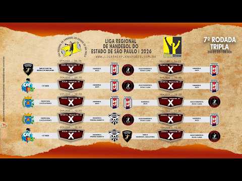 JOGOS DA LIGA REGIONAL DE HANDEBOL DO ESTADO DE SÃO PAULO RODADA TRIPLA - AO VIVO 01.05.2026