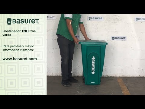 Bote Contenedor De Basura Con Ruedas Y Tapa 120lt Naranja - $ 1,799.00