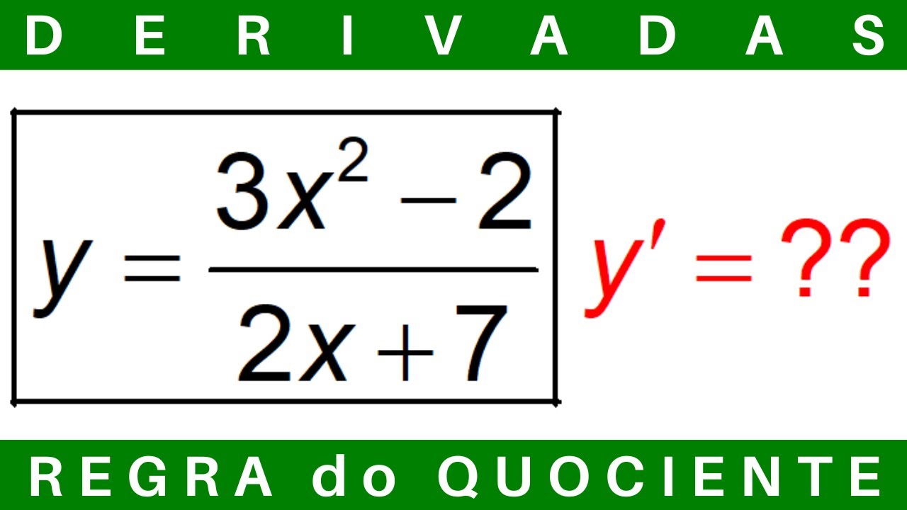 CÁLCULO 🔆 REGRAS de DERIVAÇÃO: REGRA do QUOCIENTE #derivadas #exercícios #cálculo1
