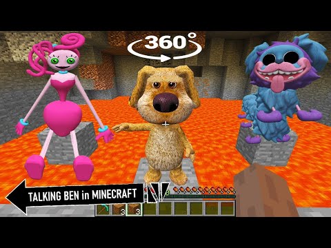 TALKING BEN chooses WHO TO SAVE MOMMY LONG LEGS or PJ PUG-A-PILLAR  - Gameplay Minecraft 360°