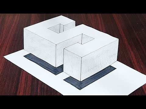 How to Draw 3D floating S on paper - How to Draw 3D letters - Very easy tricks of art step by step.