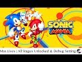 PS4 Sonic Mania Max Lives All Stages Unlocked Plus Debug Setting Unlocked Save