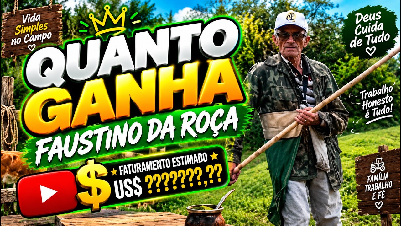 QUANTO GANHA O CANAL FAUSTINO DA ROÇA | GANHOS REAIS 2026