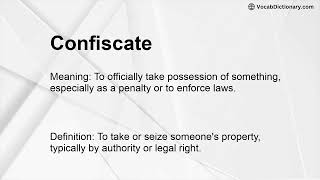 Confiscate Meaning