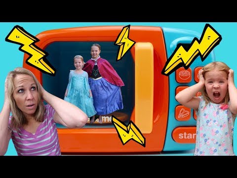 LIFE SIZE Magic Microwave ~ Playing with Princesses w/ Addy and Maya