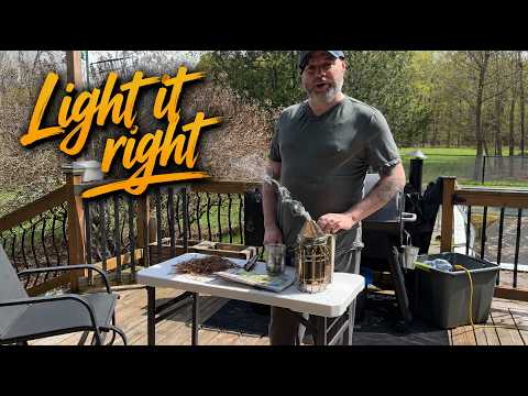 Lighting a bee smoker