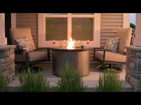 The Outdoor GreatRoom Company Edison 41-Inch Round Gas Fire Pit Table Overview Video