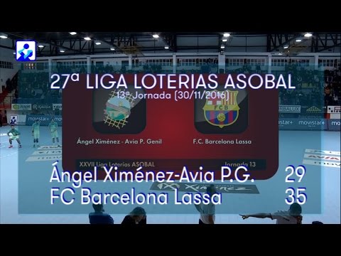 LIGA LOTERIAS ASOBAL J13 Ángel Ximénez-Avia P.G. - FC Barcelona Lassa 29 - 35