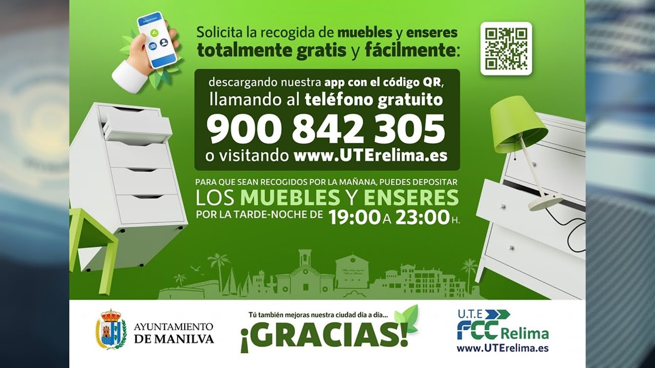 Ya está disponible el teléfono para la recogida de enseres