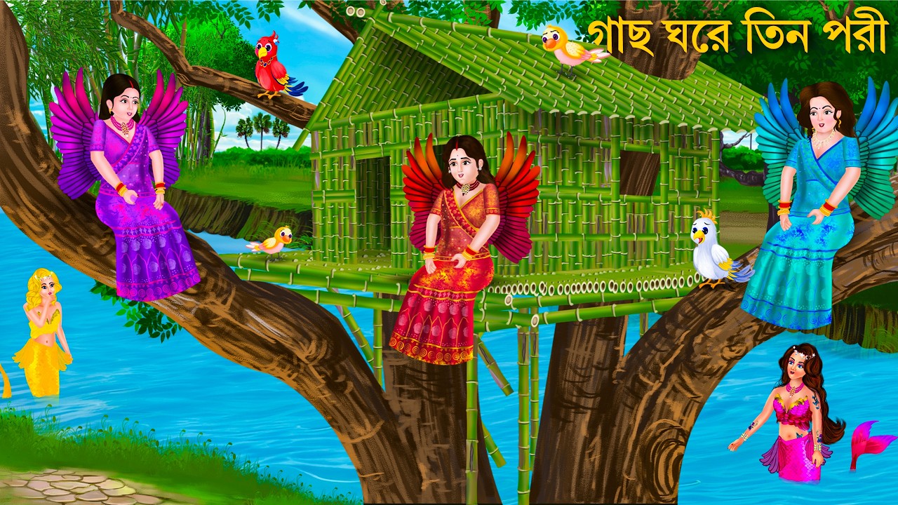 গাছ ঘরে থাকা তিন পরী | Porir Cartoon | TIN PORIR TREE HOUSE | Notun Bangla Golpo Bengali Fairy Tales