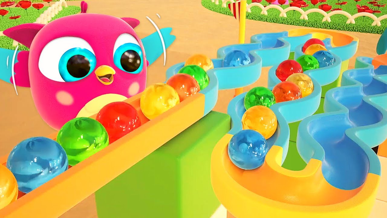 As bolinhas coloridas do Hophop, a coruja! Desenho animado infantil. Desenhos animados em português