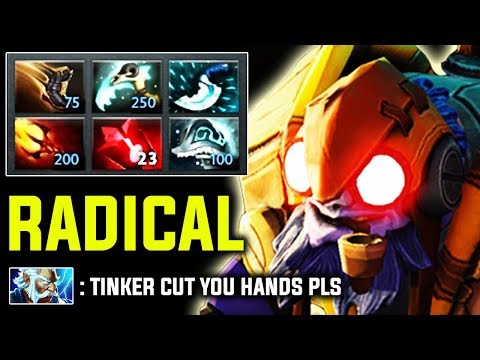 Radical Tinker - 6 Active Items Crazy 12 Fingers Show | Tinker God Dota 2