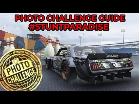 Forza Horizon 5 - Photo Challenge Guide - STUNTPARADISE - Hoonigan At Stadium Stunt Park - YouTube