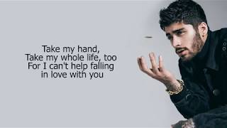 Zayn - Can&#39;t Help Falling in Love (Cover lyrics)