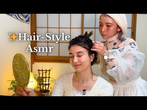 (ASMR) I GOT MY HAIR STYLED BY COOLEST HAIR ARTIST (little life story)