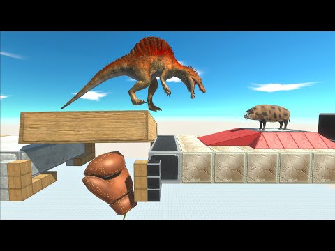 Boxing Glove Trap that destabilizes the path - Animal Revolt Battle Simulator