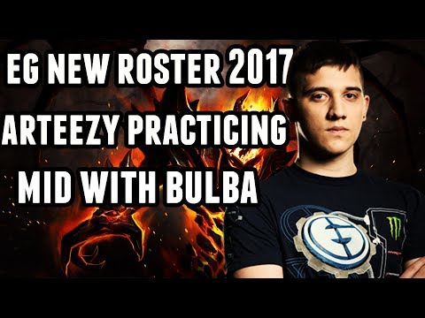 EG New Roster 2017 - Arteezy Shadow Fiend Gameplay - Mid Lane Practice with Bulba