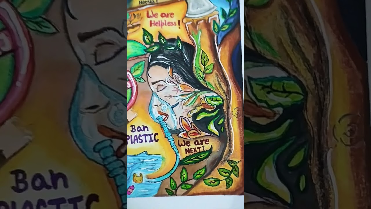 say no to plastic poster 😌||poster drawing| #ending plastic pollution #art#poster
