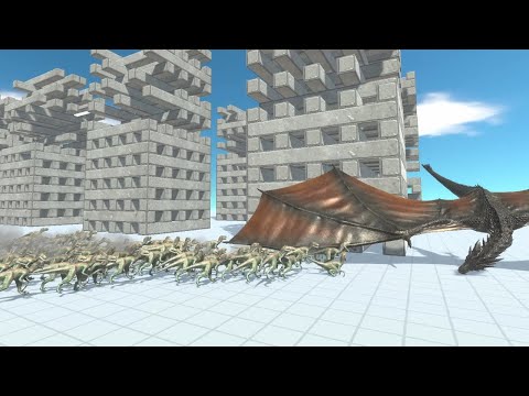 DRAGON vs 100 CARNIVORE DINOSAURS Animal Revolt Battle Simulator