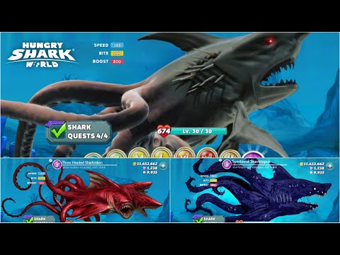 ALL SHARKTOPUS FAMILY! - CONCEPT SHARK FOR HUNGRY SHARK WORLD