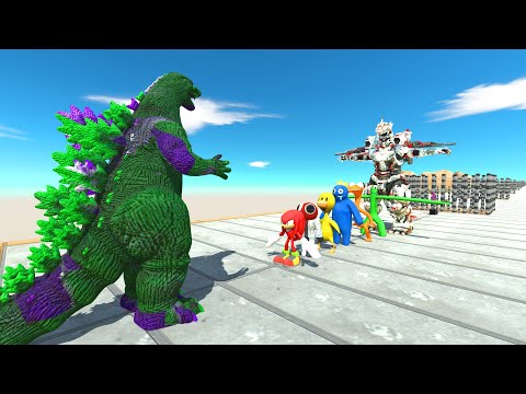 Death Run | Godzilla vs Team Mecha Godzilla - Animal Revolt Battle Simulator