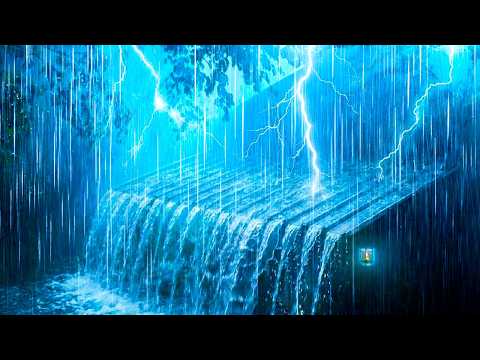 Goodbye Fatigue and Sleep Deeply with Pounding Rain & Rolling Thunder on a Tin Roof at Night