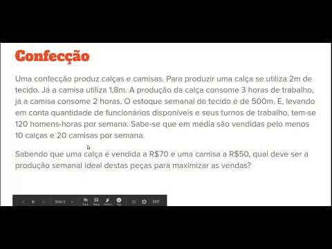 Problema de Programação Linear - Confecção