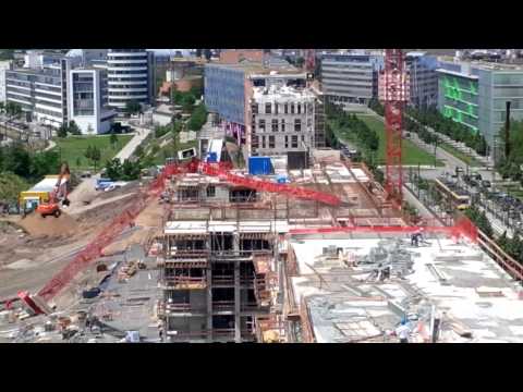 Kran umgekippt durch Sturm, Karlsruhe Oststadt