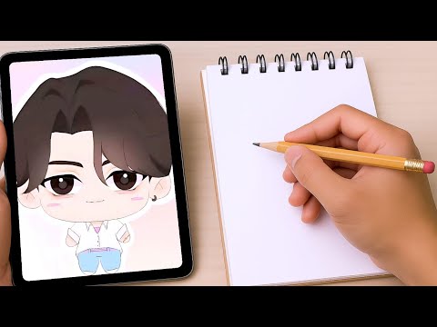 Drawing kpop idols in chibi style - YouTube