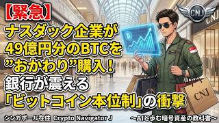 【緊急】ナスダック企業が49億円分のBTCを”おかわり”購入!銀行が震える「ビットコイン本位制」の衝撃
