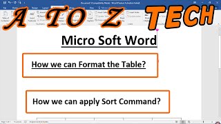 Download the video "How We Can Formate The Table And Apply Short Commands"