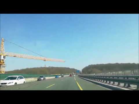Autofahrt auf der Autobahn - Autobahnkreuz Schweinfurt Werneck