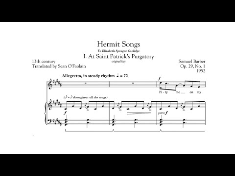 Samuel Barber - Hermit Songs, Op. 29 (Complete) [Score video]