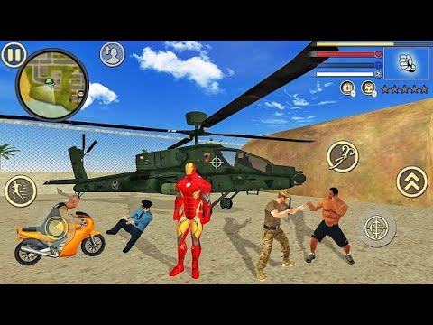 Iron Rope Hero Vice Town - Tank Driving In Army Base #11 -   Android Gameplay